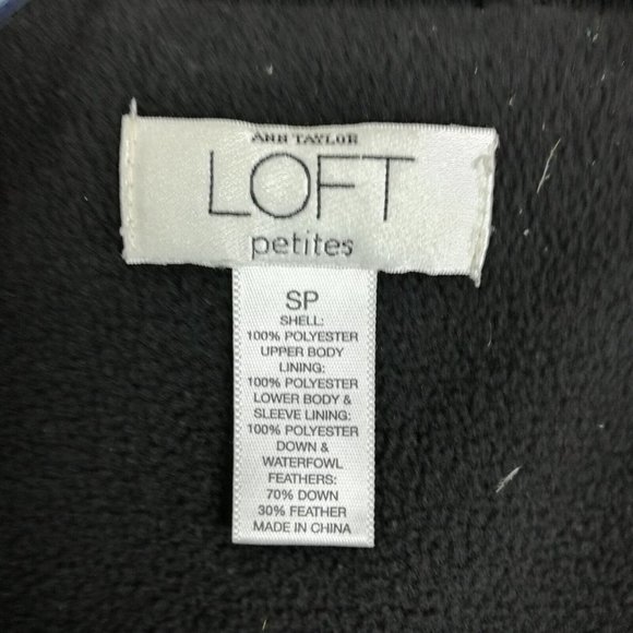 Ann Taylor Loft‎ Womens Parka Puffer Jacket Black Feather Full Zip Insulated SP - Picture 5 of 11